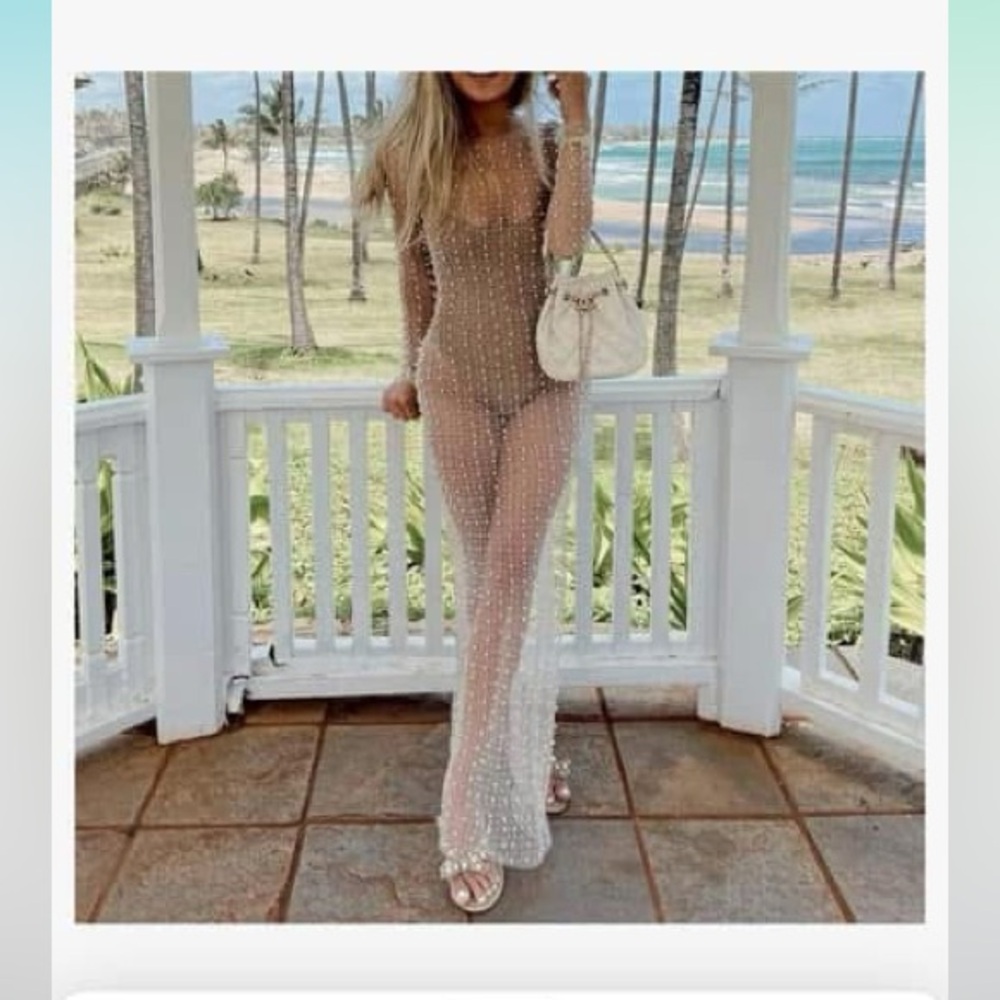 Pearl Sheer Mesh Dress